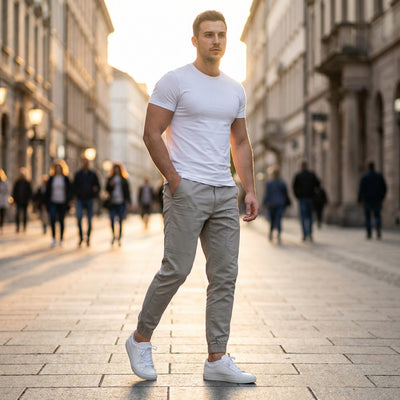 Pantalón cargo cómodo y funcional con múltiples compartimentos 